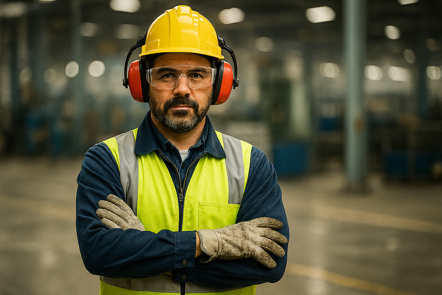 Technicien équipé d’EPI